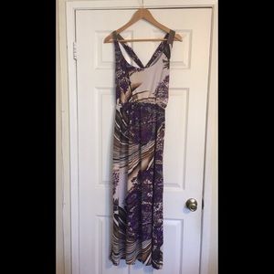 Purple Print Maxi Dress
